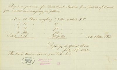 Notiz von Johnson Gardner, Crossings of Yellow Stone, 18. Juli 1832 von Johnson Gardner