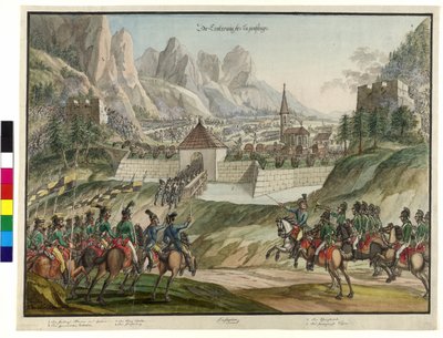 Die Eroberung des Luziensteigs durch österreichische Truppen 1799 von Jokob Placidus Altmutter