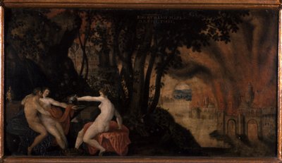 Lot und seine Töchter unter Rosen- und Lorbeerbäumen von Joos or Jodocus van Winghe
