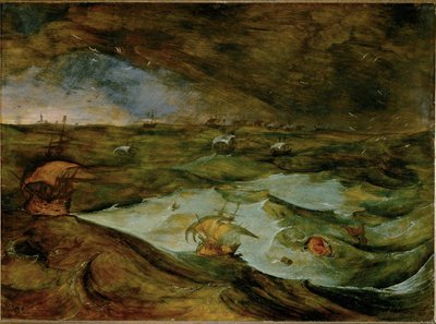 Sturm auf See, ehemals Pieter Bruegel dem Älteren zugeschrieben von Joos or Josse de The Younger Momper