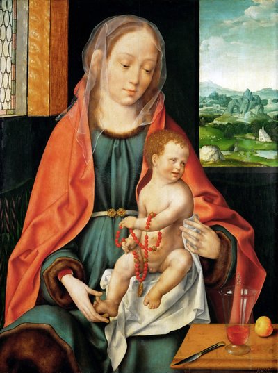 Frühe niederländische Kunst: Die Jungfrau und das Kind von Joos van Cleve