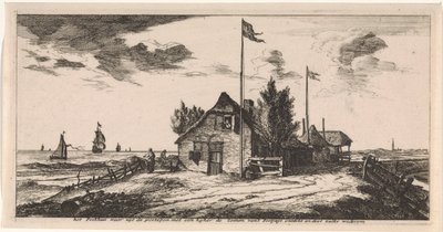 Posthaus mit einem Postboten auf der Ausschau von Joost van Geel