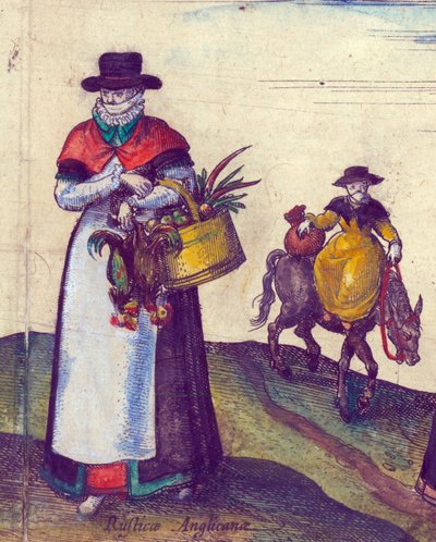 Landvolk auf dem Weg zum Markt, 1598 (Detail) von Joris Hoefnagel