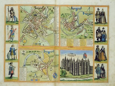 Karten von York, Shrewsbury, Lancaster und Richmond, aus 