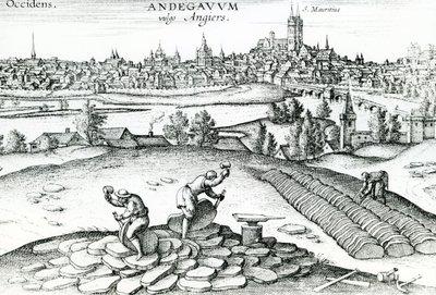 Schieferbruch in Angers, 1561 von Joris Hoefnagel