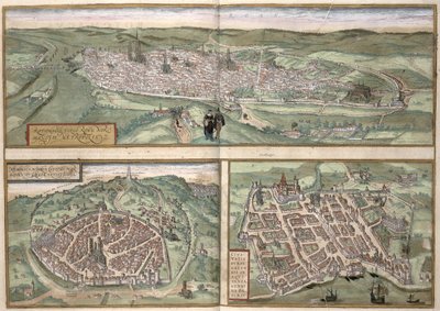 Stadtpläne von Rouen, Nimes und Bordeaux, aus 