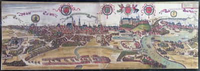 Blick auf Krakau von Nordwesten, aus 