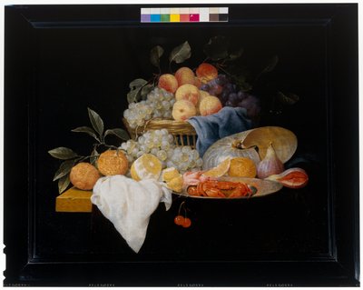 Stillleben mit Früchten und Garnelen von Joris van Son