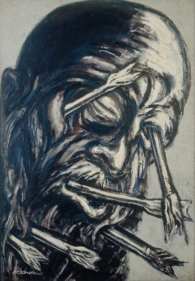 Kopf mit Pfeilen durchbohrt, aus der Serie Los teules von José Clemente Orozco