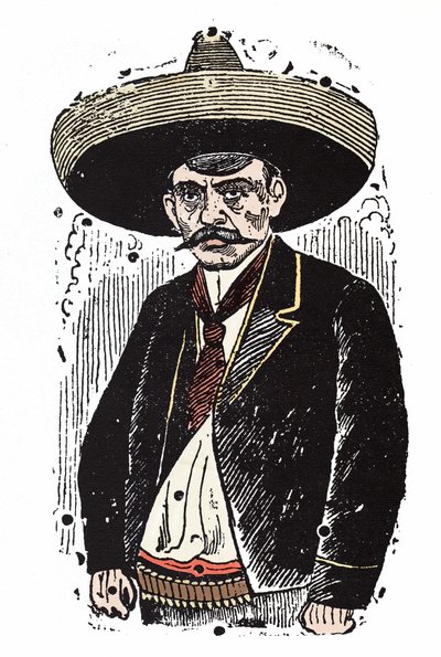 Emiliano Zapata (1880-1919), mexikanischer Revolutionär. Xylographie von Jose Guadalupe Posada (1852-1913) von José Guadalupe Posada