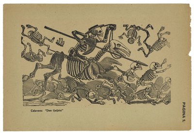 Die Schädel von Don Quixote, ca. 1910-13, gedruckt 1943 von José Guadalupe Posada