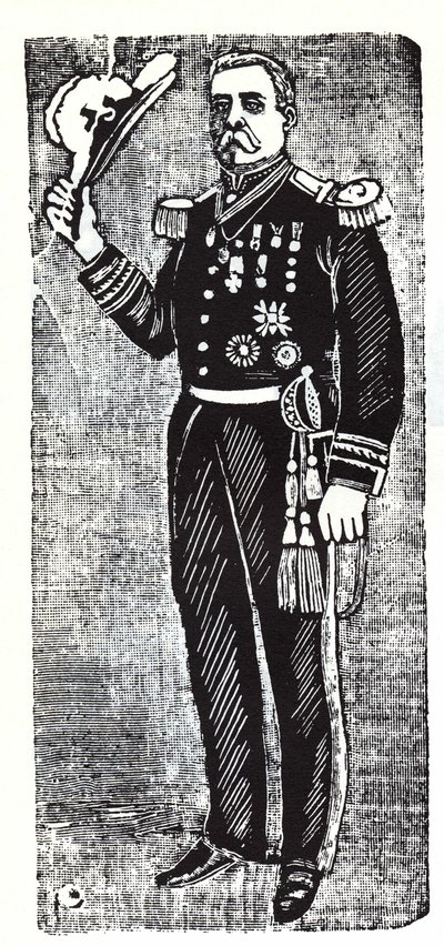 Porträt von Porfirio Diaz (1828-1915), Präsident der Republik Mexiko. Xylographie von Jose Guadalupe Posada (1852-1913) von José Guadalupe Posada