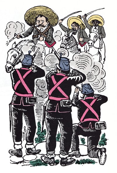 Die mexikanische Revolution (1910-1920): der Kampf der Föderalen gegen die revolutionären Truppen von Emiliano Zapata von José Guadalupe Posada