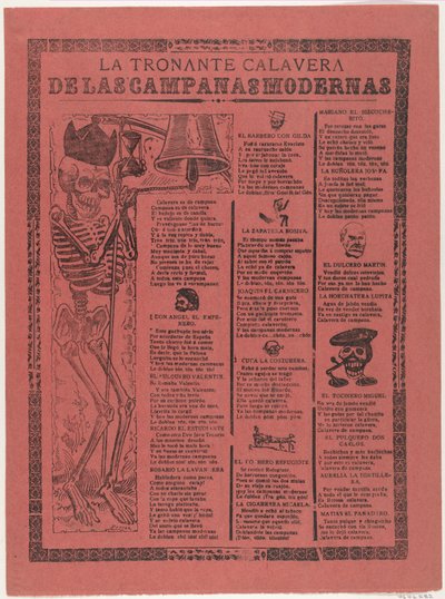 Das donnernde Skelett der modernen Glocken von José Guadalupe Posada