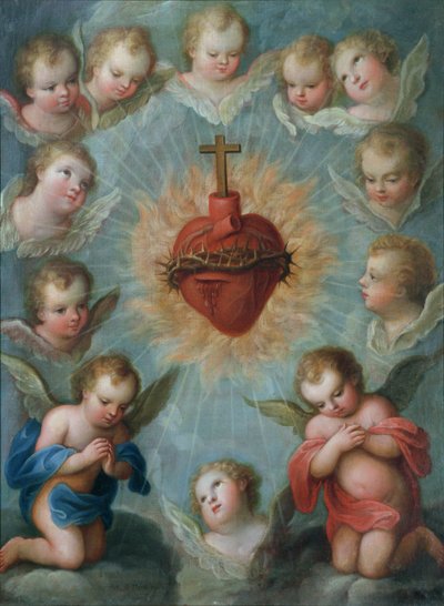 Heiligstes Herz Jesu umgeben von Engeln, ca. 1775 von Jose de or Joseph Paez