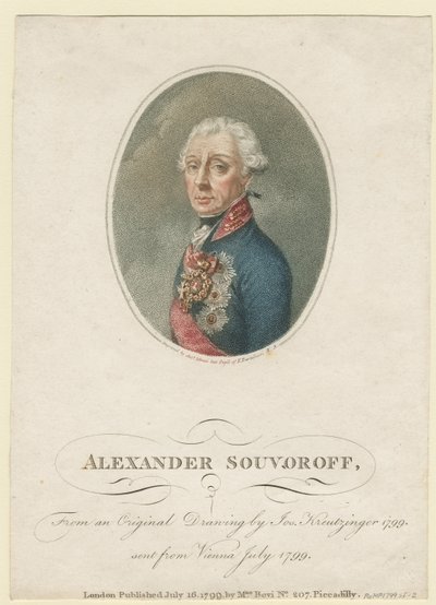 Porträt von Feldmarschall Generalissimus Prinz Alexander Suworow 1729-1800 von Josef Kreuzinger