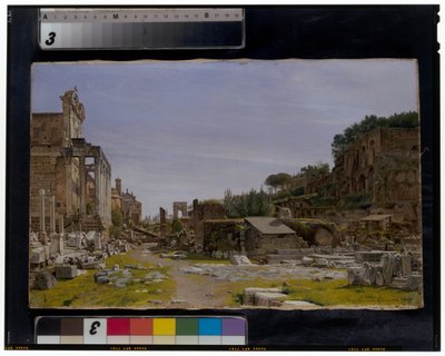 Zwei Ansichten des Forum Romanum von Josef Theodor Hansen