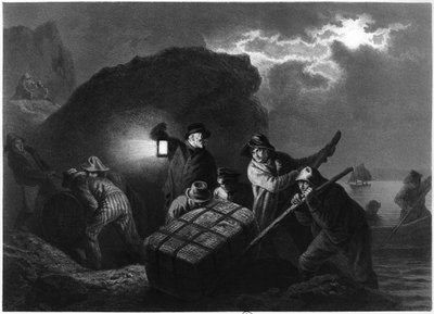 Schmuggler an der Ostküste Schwedens, frühes 19. Jahrhundert von Josef Wilhelm Wallander