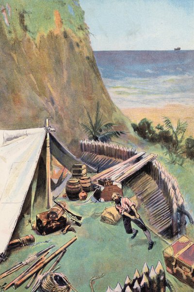 Robinson Crusoe: Ich sammle meine Vorräte von Joseph (after) Finnemore