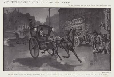 Wie der Piccadilly Circus am frühen Morgen aussieht (Lithografie) von Joseph (after) Finnemore