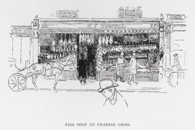 Fischladen am Charing Cross von Joseph (after) Pennell