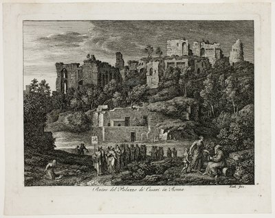 Ruinen des Palastes der Cäsaren in Rom, Platte acht aus Die Römische Ansichten von Joseph Anton Koch
