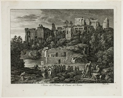 Ruinen des Palastes der Cäsaren in Rom, Platte acht aus Die Römische Ansichten von Joseph Anton Koch