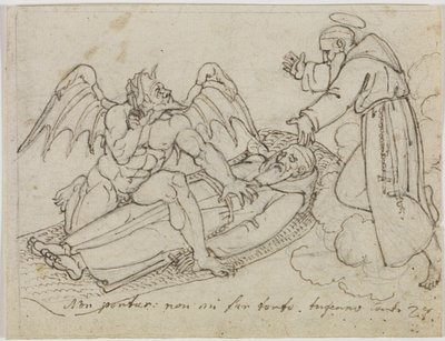 Skizze zu Guido da Montefeltro (Dante Inferno, Canto 27) von Joseph Anton Koch
