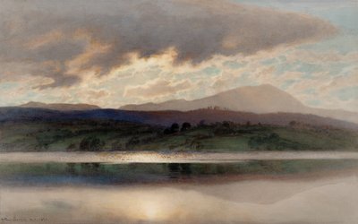 Sonnenuntergang über Esthwaite Water von Joseph Arthur Palliser Severn