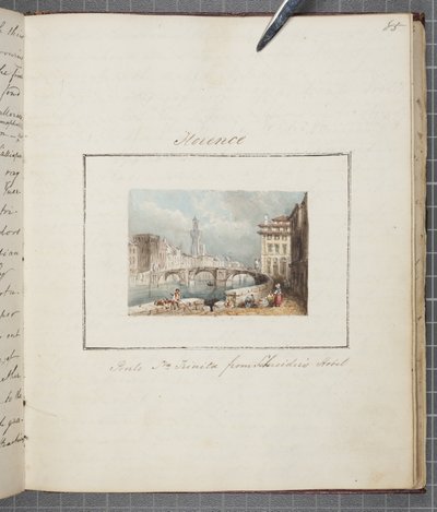Florenz, eingeklebt in Thomas Moodys Tagebuch einer Reise durch die Schweiz und Italien, 1822 von Joseph Axe Sleap