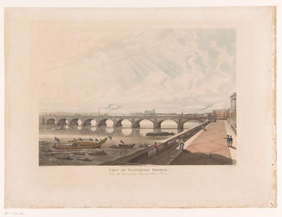 Ansicht der Waterloo Bridge von der Ostseite der Terrasse des Somerset House von Joseph Constantine Stadler