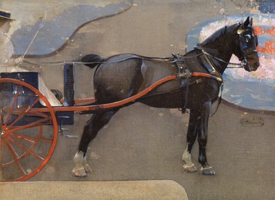 Pferd und Wagen mit Dame von Joseph Crawhall