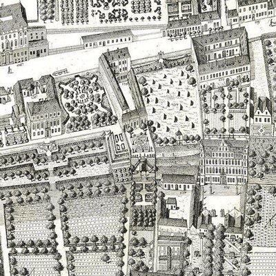Detail einer Karte von Wien, die 135 Alsergrund zeigt, wo Mozart und seine Familie 1788 lebten von Joseph Daniel Huber
