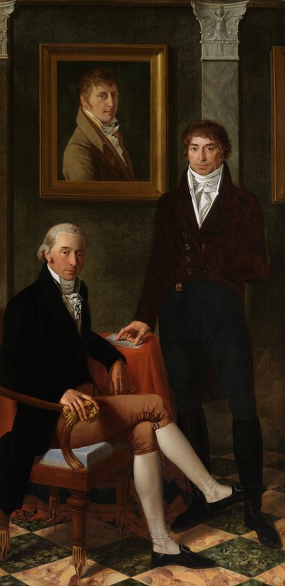 Freundschaftsporträt der Künstler François Wynckelman, François van der Donckt und Joseph Odevaere von Joseph Denis Odevaere