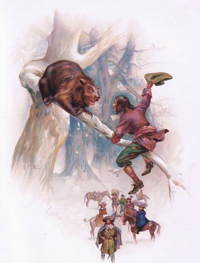 So begann er zu springen und den Ast zu schütteln, woraufhin der Bär zu wanken begann von Joseph Finnemore