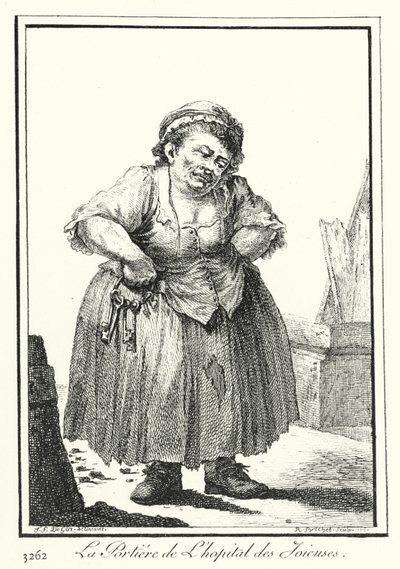 Der Pförtner des Hôpital des Joieuses (Stich) von Joseph Franz von (after) Goez