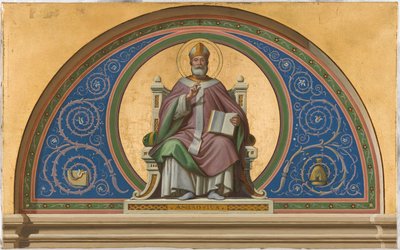 Skizze für die Kirche Saint-Ambroise: Heiliger Ambrosius, ca. 1866 von Joseph Frederick Charles Soulacroix