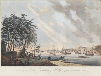 Ansicht der Stadt und des Hafens von Halifax von Dartmouth Shore von Joseph Frederick Wallet DesBarres