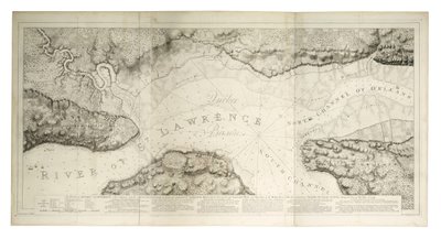 Ein Plan von Quebec und Umgebung mit seinen Verteidigungen, ca. 1781 (farbige Gravur) von Joseph Frederick Wallet DesBarres