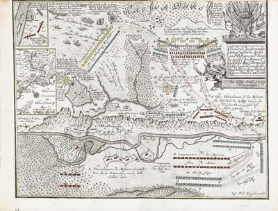 Karte der Schlacht von Poltawa am 27. Juni 1709 von Joseph Friedrich Leopold