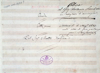 Erste Seite der Partitur des Menuetts in Armida von J. Haydn (1821) von Joseph Haydn