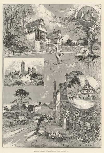 Ein Modell-Dorf, Patricksbourne, in der Nähe von Canterbury von Joseph Holland Tringham