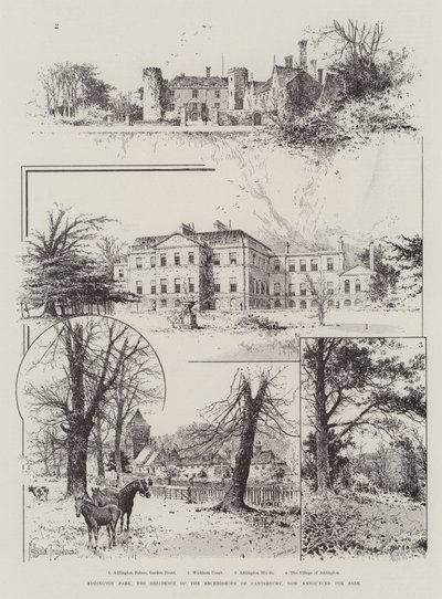 Addington Park, die Residenz der Erzbischöfe von Canterbury, jetzt zum Verkauf angekündigt von Joseph Holland Tringham