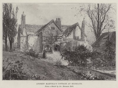 Andrew Marvells Cottage in Highgate von Joseph Holland Tringham