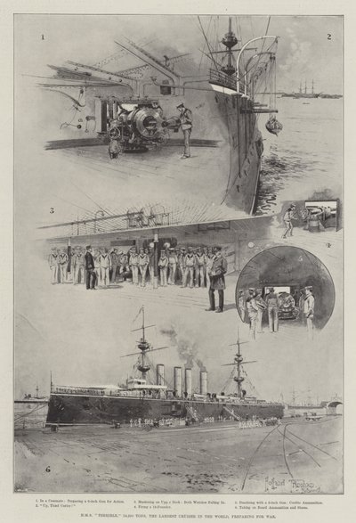 HMS Terrible, 14.220 Tonnen, der größte Kreuzer der Welt, Vorbereitung auf den Krieg von Joseph Holland Tringham