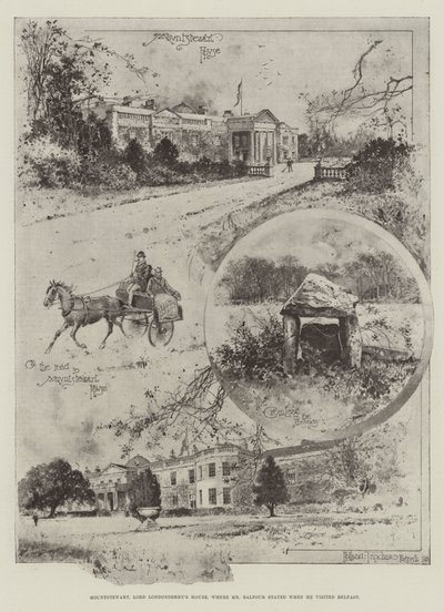 Mountstewart, Haus von Lord Londonderry, wo Mr. Balfour bei seinem Besuch in Belfast übernachtete von Joseph Holland Tringham
