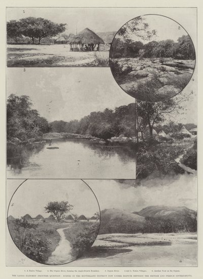 Die Lagos-Dahomey-Grenzfrage, Szenen im Hinterland-Distrikt, der jetzt zwischen den britischen und französischen Regierungen umstritten ist von Joseph Holland Tringham