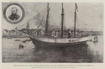 Die Rückkehr der Fram mit der Arktisexpedition von Kapitän Sverdrup, das Schiff in Stavanger von Joseph Holland Tringham