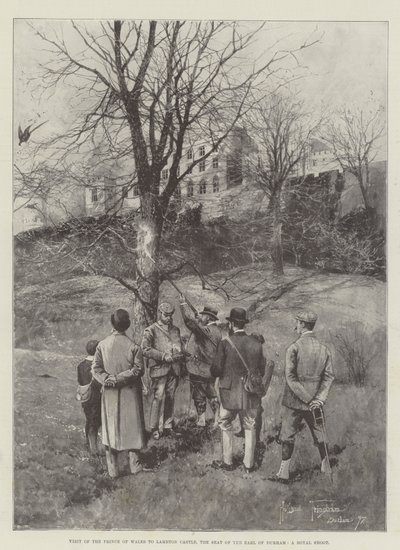 Besuch des Prinzen von Wales im Lambton Castle, dem Sitz des Earl of Durham, ein königliches Jagdschloss von Joseph Holland Tringham