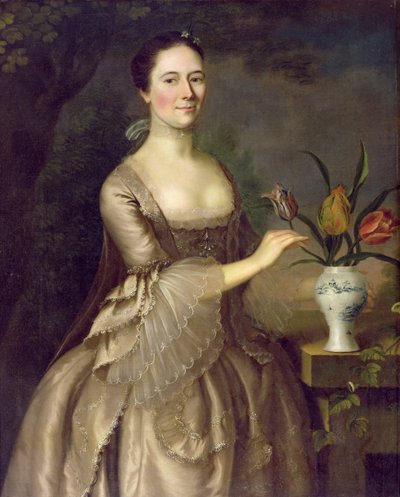 Porträt einer Frau (genannt Mrs. Davenport) ca. 1762 von Joseph Jonathan Blackburn